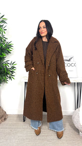 Abrigo Doble Botonadura Marrón